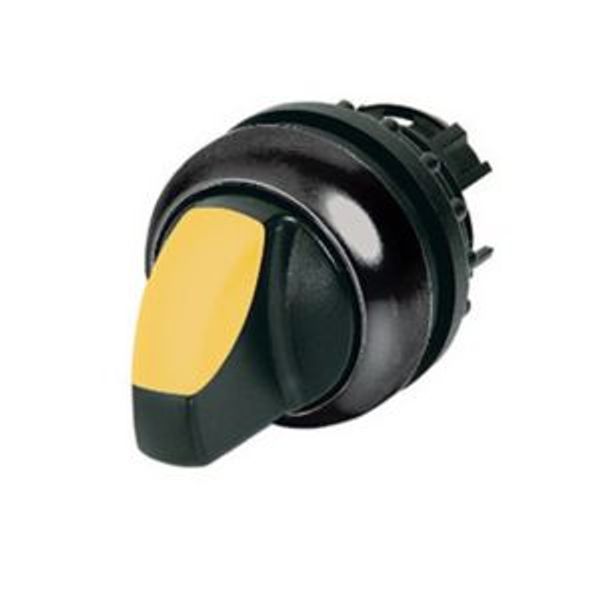 Illuminated selector switch actuator, RMQ-Titan, With thumb-grip, maintained, 2 positions, yellow, Bezel: black image 6