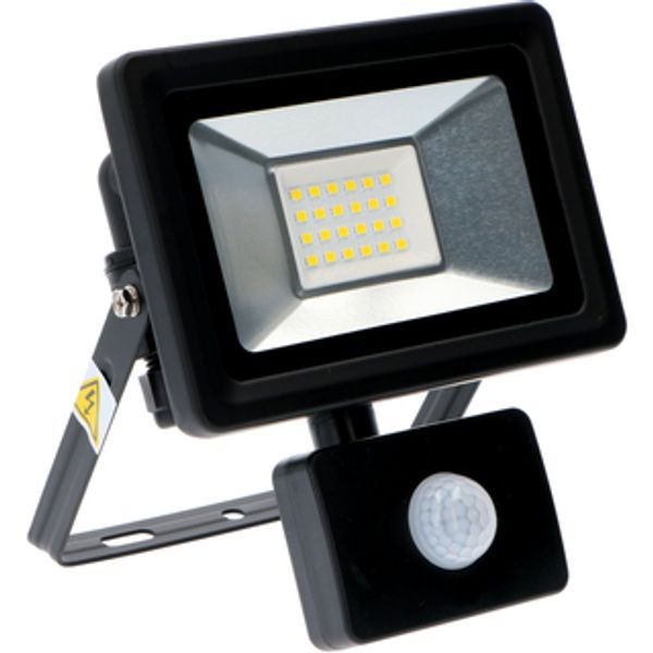 Floodlight - 20W 1800lm 4000K IP44  - Sensor - Black  image 1