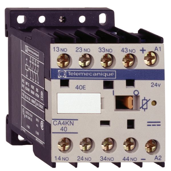 TeSys K control relay, 2NO/2NC, 690V, 24V DC, low consumption coil image 1