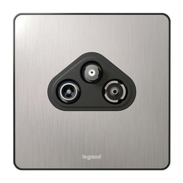 Synergy™ Sleek - TV-R-SAT socket Brushed Stainless steel image 1