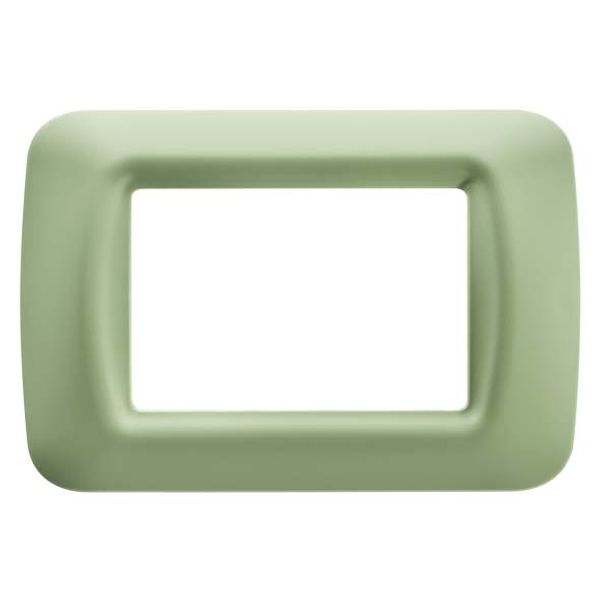 TOP SYSTEM PLATE - IN TECHNOPOLYMER GLOSS FINISHING - 3 GANG - VENETIAN GREEN - SYSTEM image 2