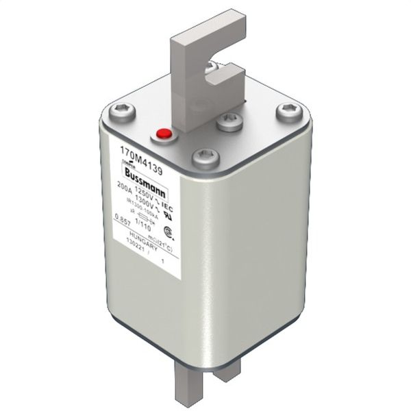 Fuse-link, high speed, 200 A, AC 1250 V, size 1, 53 x 66 x 138 mm, aR, DIN, IEC, single indicator image 2