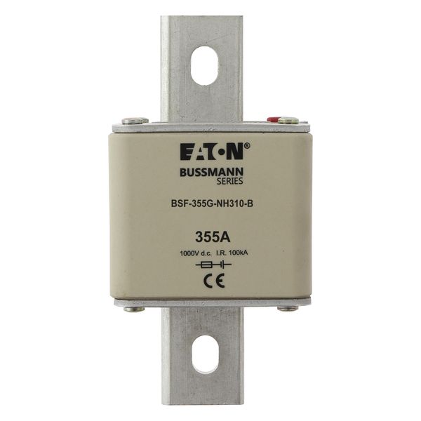 Fuse-link, high speed, 355 A, DC 1000 V, NH3, 71 x 76 x 150 mm, gBat, IEC, bolted connection image 18