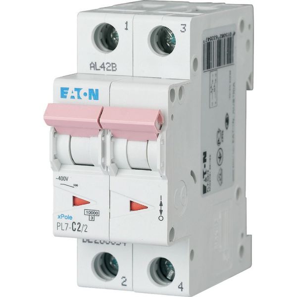 Miniature circuit breaker (MCB), 2 A, 2p, characteristic: C image 1