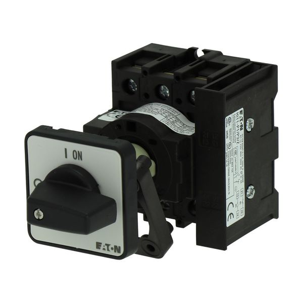 On-Off switch, P1, 40 A, rear mounting, 3 pole, 1 N/O, 1 N/C, with black thumb grip and front plate image 6