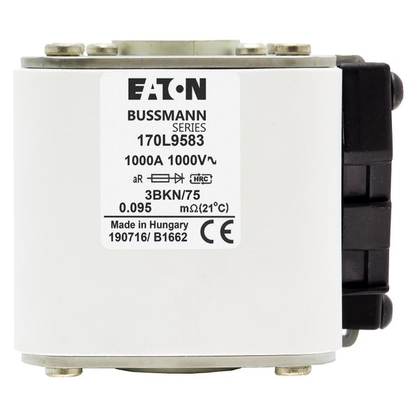 Fuse-link, high speed, 1000 A, AC 1000 V, Size 3, 76 x 92 x 75 mm, aR, IEC,  single indicator image 16