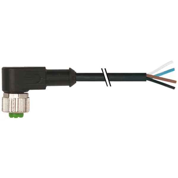 M12 female 90° A-cod. with cable PUR 4x0.34 bk UL/CSA 5m image 1