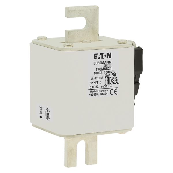 Fuse-link, high speed, 1000 A, AC 1000 V, DIN 3, 74 x 92 x 138 mm, aR, DIN, IEC, single indicator image 12