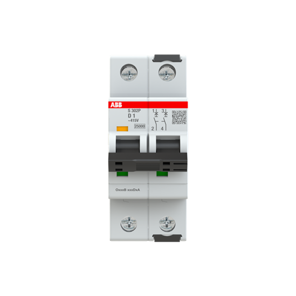 S302P-D1 Miniature Circuit Breaker - 2P - D - 1 A image 1