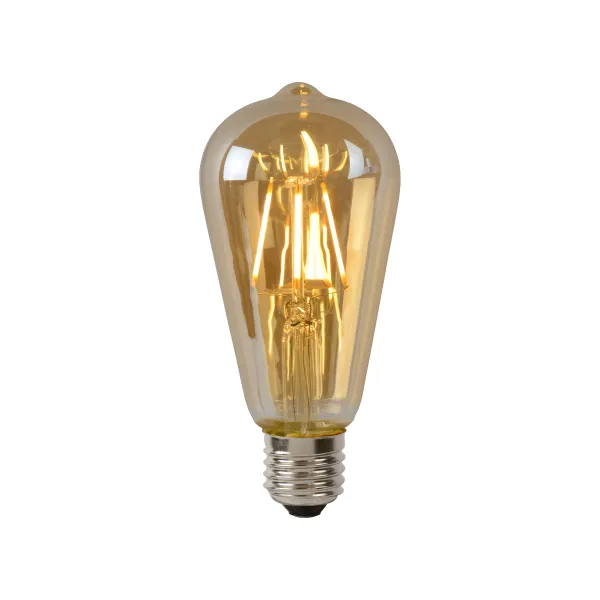 Lucide ST64 - Filament bulb - Ø 6,4 cm - LED Dim. - E27 - 1x5W 2700K - Amber image 1