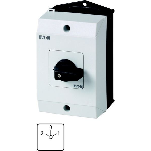 Reversing switches, T3, 32 A, surface mounting, 3 contact unit(s), Contacts: 6, 60 °, maintained, With 0 (Off) position, 2-0-1, SOND 30, Design number image 6