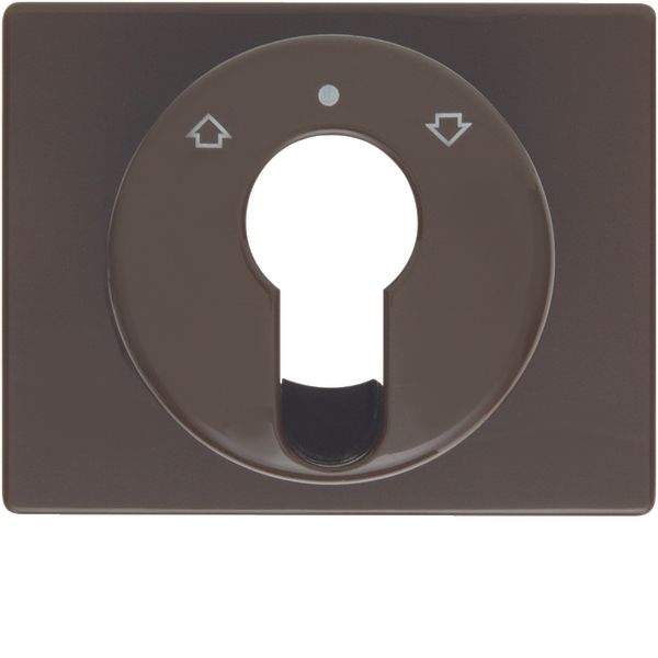 Centre plate for key push-button for blinds/key switch, arsys, brown g image 1