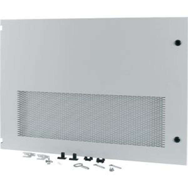 Section wide door, ventilated, left, HxW=700x1000mm, IP31, grey image 2