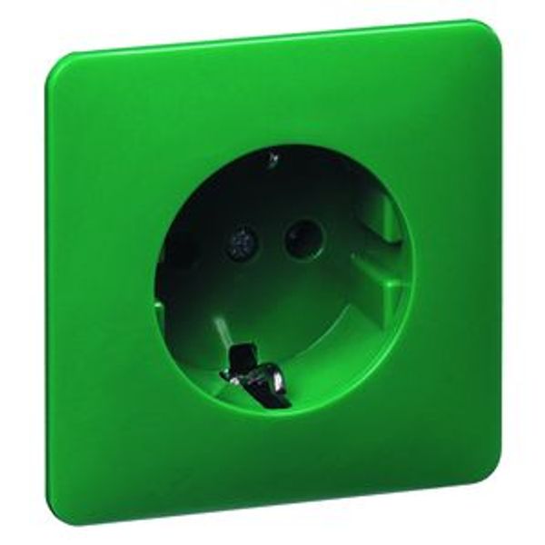 Steckdose SCHUKO, grün, erhöhterBerührungsschutz image 1