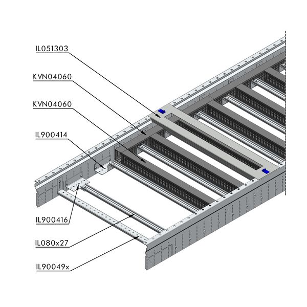 Aluminium H/C rail for 40mm Wiring Ducts 4 Unit-Wide image 2