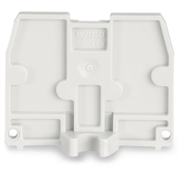 End plate with fixing flange M4 2.5 mm thick light gray image 2
