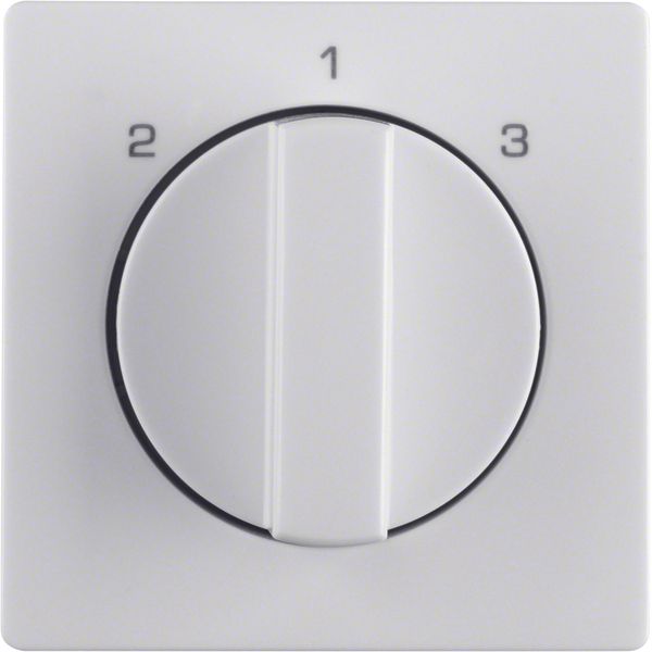 Centre plate rotary knob 3-step switch, Berker Q.1/Q.3, polar white ve image 1