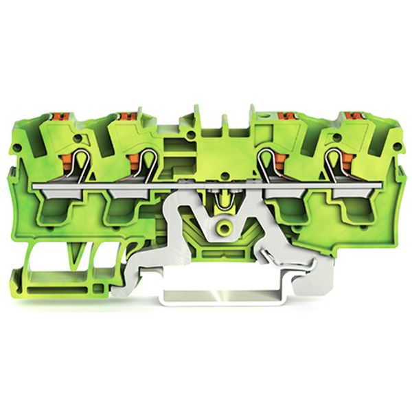 4-conductor ground terminal block with push-button 4 mm² green-yellow image 2