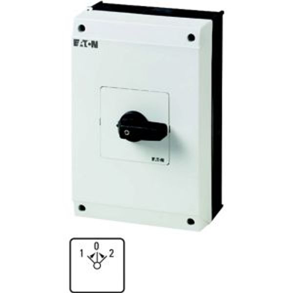 Reversing switches, T5B, 63 A, surface mounting, 3 contact unit(s), Contacts: 5, 45 °, momentary, With 0 (Off) position, with spring-return from both image 2
