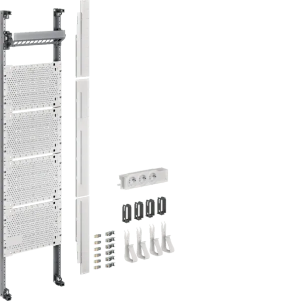 Complete multimedia field, univers Z, 1050 mm, 1 field, with 6x RJ45 patch modules image 1