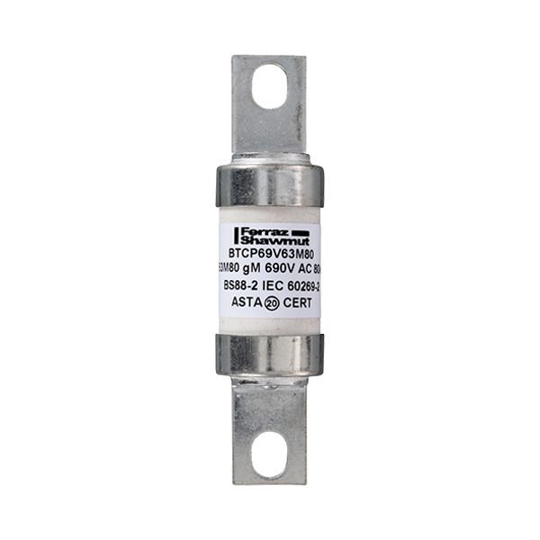 BS fuse-link IEC gM A4 690VAC 460VDC 63M80A BTCP Offset Tag image 1