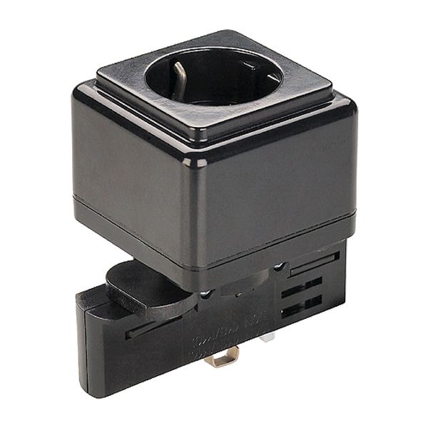 EUTRAC power socket adapter, black image 1