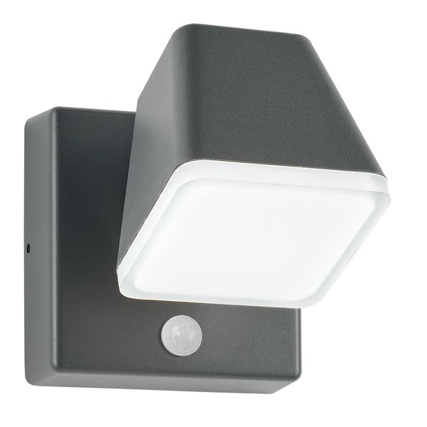 Zeta LED Square Single PIR 12,5W 800lm 3000K IP54 anthracite image 1