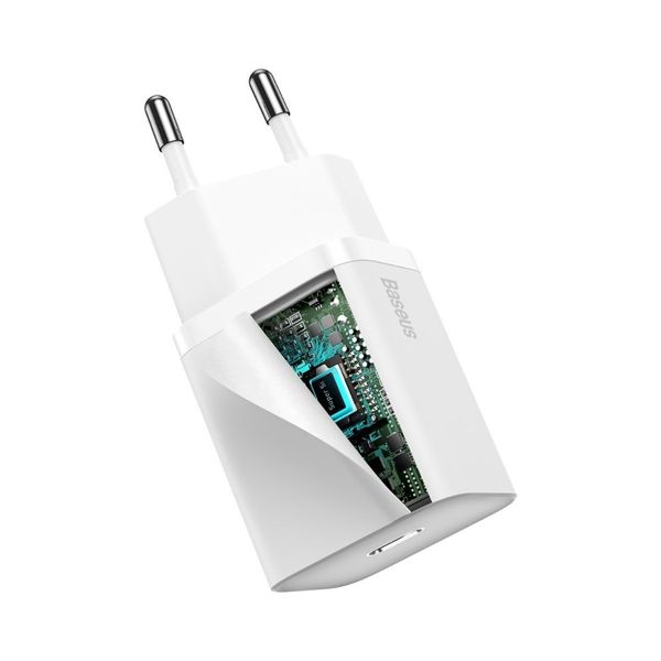 Wall Quick Charger Super Si 20W USB-C QC3.0 PD, White image 3