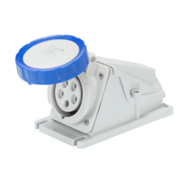 90° ANGLED SURFACE-MOUNTING SOCKET-OUTLET - IP67 - 3P+E 32A 200-250V 50/60HZ - BLUE - 9H - SCREW WIRING image 1