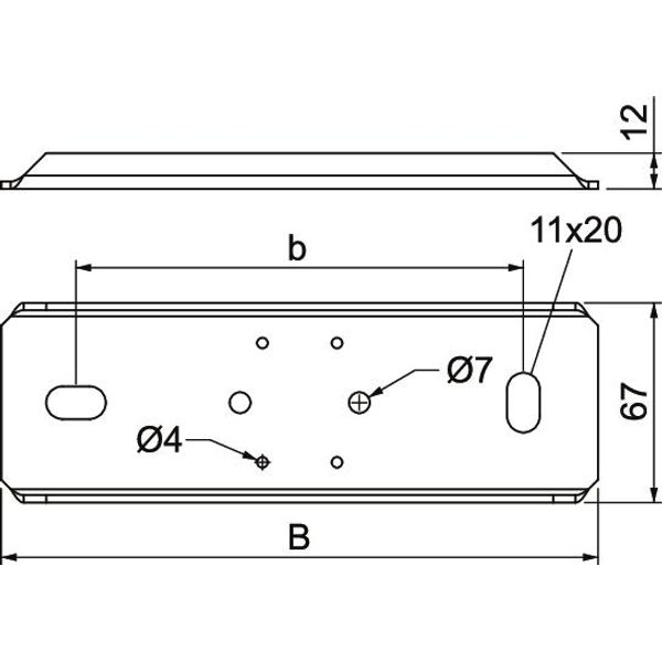 PLM SU 100 FS Support for suspended mounting 200x67x12 image 2