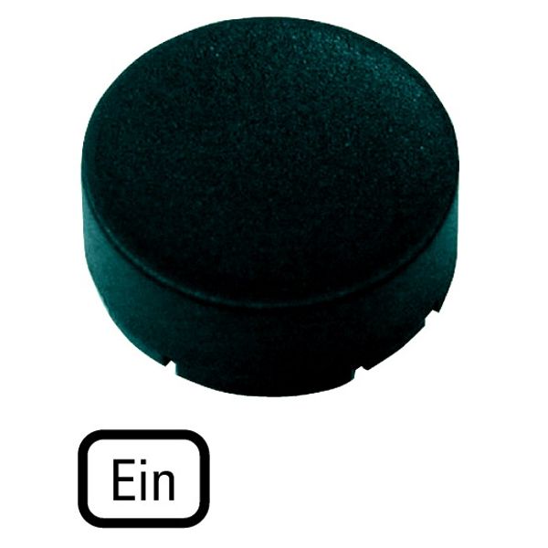 Button plate, raised black, ON image 1