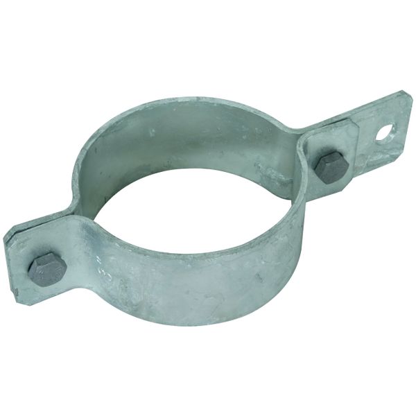 Earthing pipe clamp D 89mm with bore D 11mm  St/tZn image 1