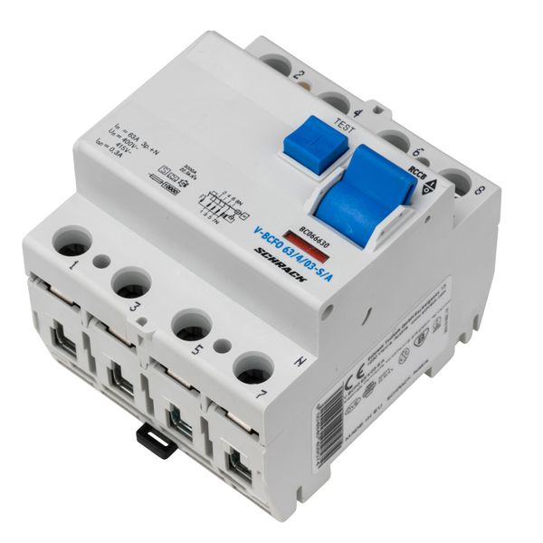 Residual current circuit breaker 63A, 4-p, 300mA,type S, A,V image 6