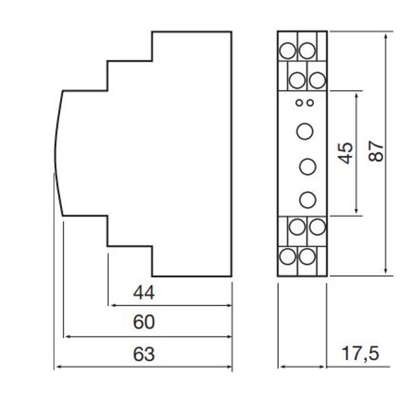 Installation time relay, multifunction relay UC 12-240V, 1 changeover contact, 5 A, time range: 0.05 sec...100 hours image 3