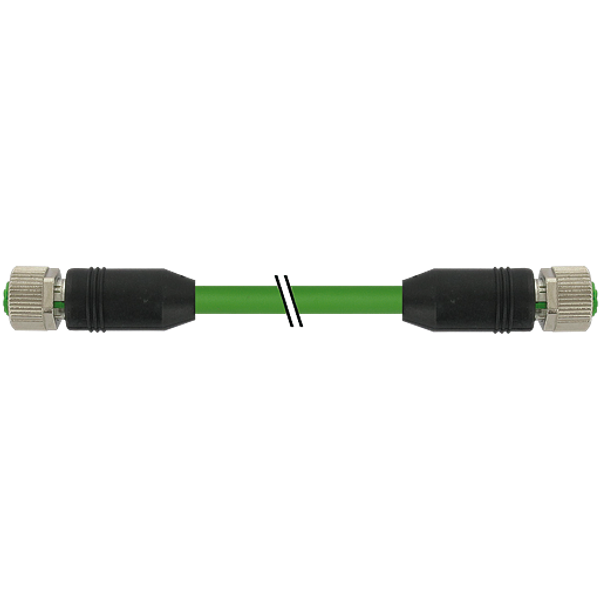 M12 fem. 0°/M12 fem. 0° D-cod. shielded PUR 1x4xAWG22 shielded gn  10m image 1