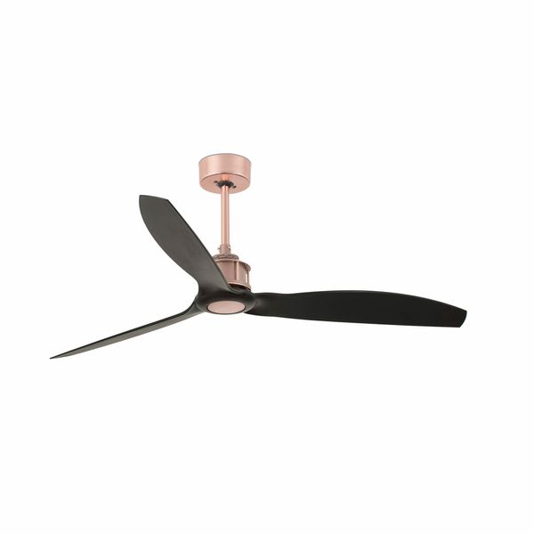 JUST FAN COPPER/WOOD CEILING FAN BLACK BLADES image 1