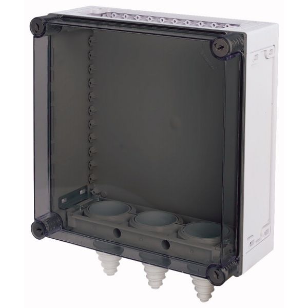 Panel enclosure, with gland plate and cable glands, HxWxD=375x375x175mm image 1