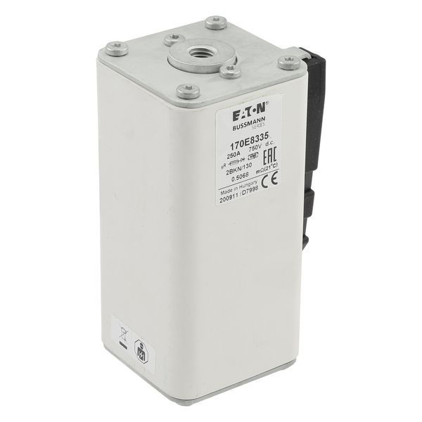 Fuse-link, high speed, 250 A, DC 750 V, size 2, 59 x 77 x 130 mm, gR, IEC, with indicator, flush mounting image 22