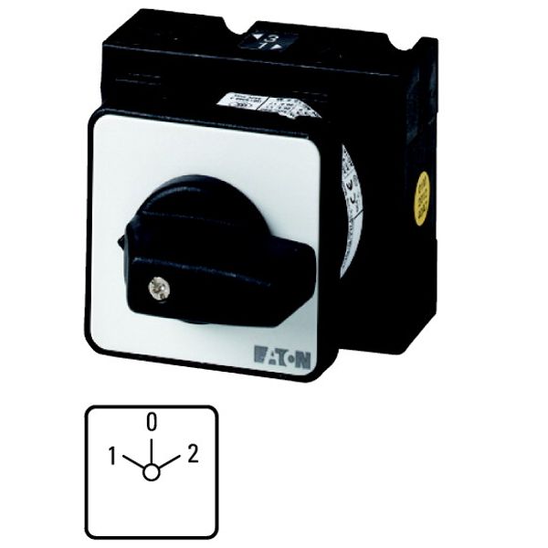 Reversing switches, T3, 32 A, flush mounting, 3 contact unit(s), Contacts: 5, 60 °, maintained, With 0 (Off) position, 1-0-2, Design number 8401 image 1