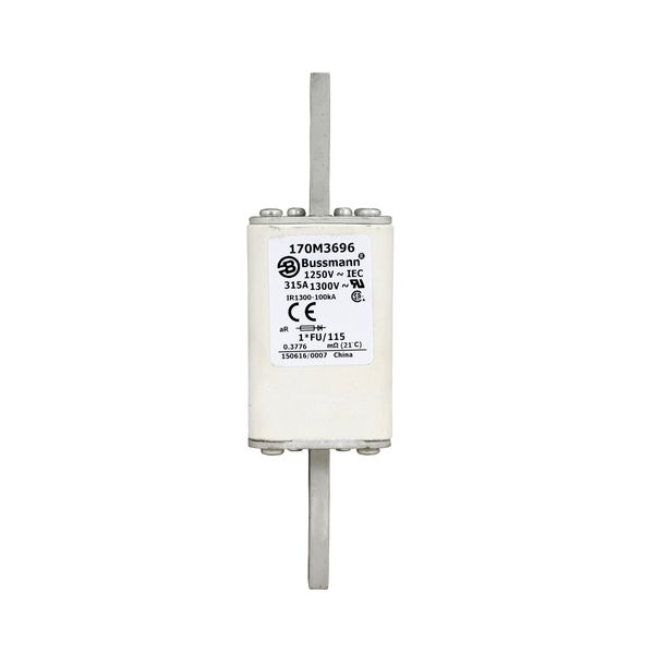 Fuse-link, high speed, 315 A, AC 1250 V, compact size 1, 45 x 45 x 156 mm, aR, IEC, UL image 11