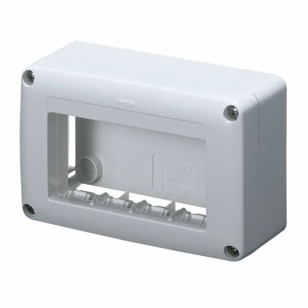 SELF-SUPPORTING DEVICE BOX  FOR SYSTEM DEVICE - SKIRT AND FRAMNE TRUNKING - 4 GANG - SYSTEM RANGE - WHITE RAL 9010 image 2