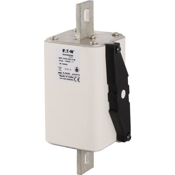 Fuse-link, high speed, 355 A, DC 1500 V, 3L, 74 x 91 x 201 mm, gBat, IEC, bolted connection image 1