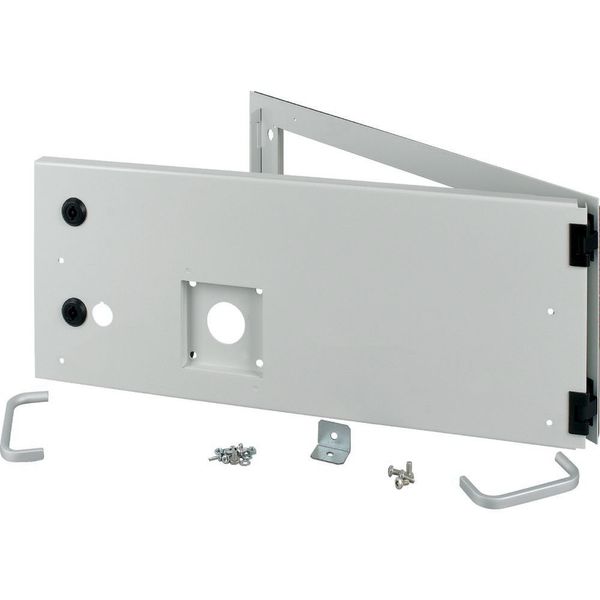 Opening metal front plate for drawer, NZM, ventilated, IP31, H=225mm, grey image 4