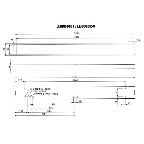 Office LED D 38W, 4000K, 4864lm, ECG, anodized L-1,5m image 3