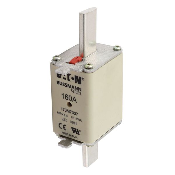 Fuse-link, high speed, 160 A, AC 800 V, NH1, gR, UL, IEC, dual indicator image 18