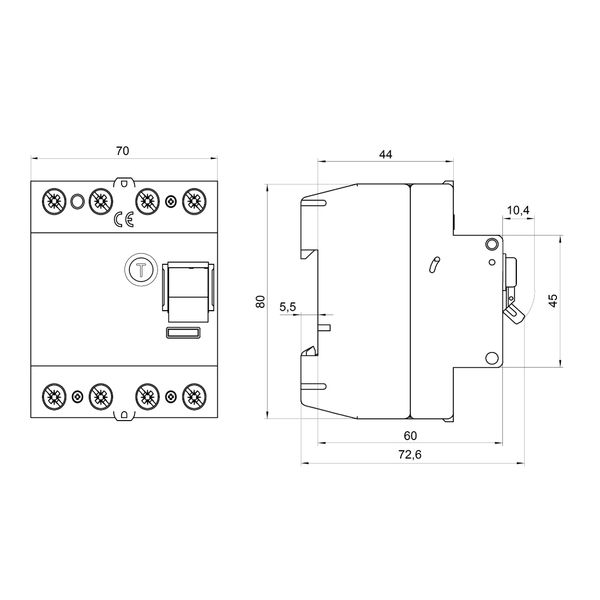 Residual current circuit breaker 40A, 4-pole,300mA, type AC image 4