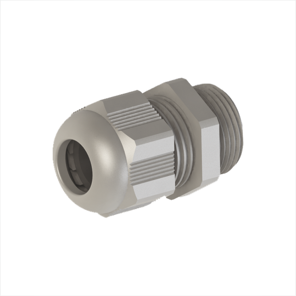 Cable gland, long thread, M20, 10-14mm, PA6, light grey RAL7035, IP68 image 1