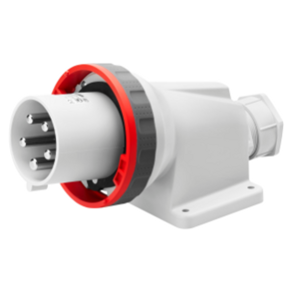90° ANGLED SURFACE MOUNTING INLET - IP67 - 3P+E 125A 380-415V 50/60HZ - RED - 6H - MANTLE TERMINAL image 1