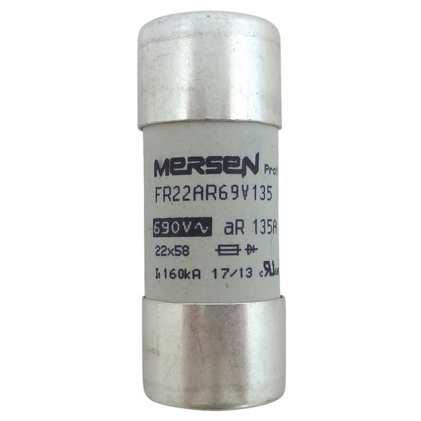 High-Speed Cylindrical Fuse 22x58 aR 690VAC 135A image 1