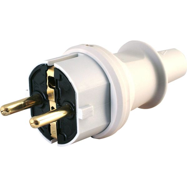 Grounding-type plug, polyamid/PVC, unbre image 1